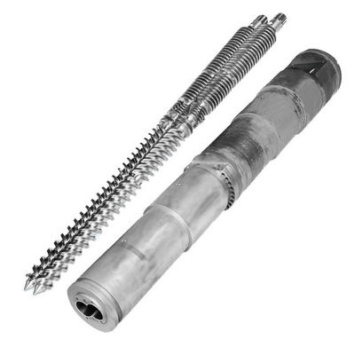 quality เครื่องบีเมทัลลิกเอ็กซ์ตรูเดอร์คู่ กระบอกสกรูคู่ทรงโคลน Sjz 65 132 38CrMoAlA factory